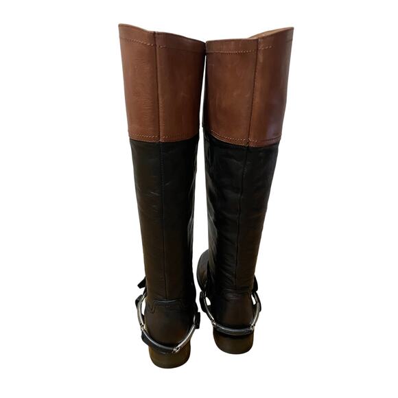 Trask Addison Leather Black Brown Equestrian Knee High Riding Boots Womens 6.5 - Picture 4 of 10